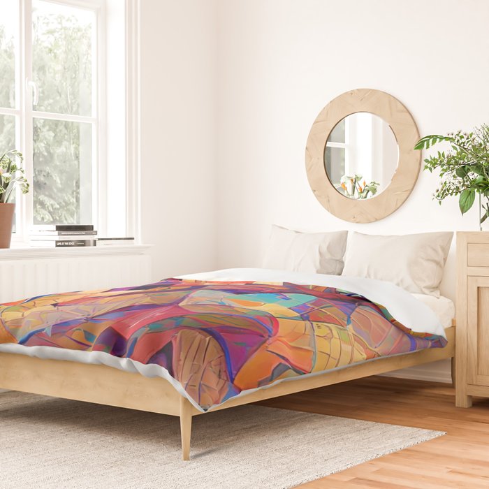 Colorful Distorted Squares Duvet Cover Gallery Image 2