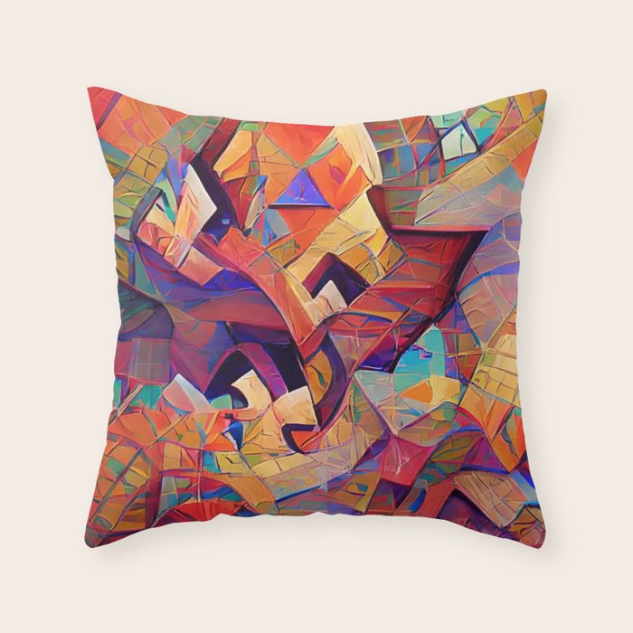 Colorful Distorted Squares Throw Pillow Gallery Image 6