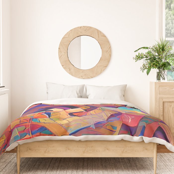 Colorful Distorted Squares Duvet Cover Gallery Image 3