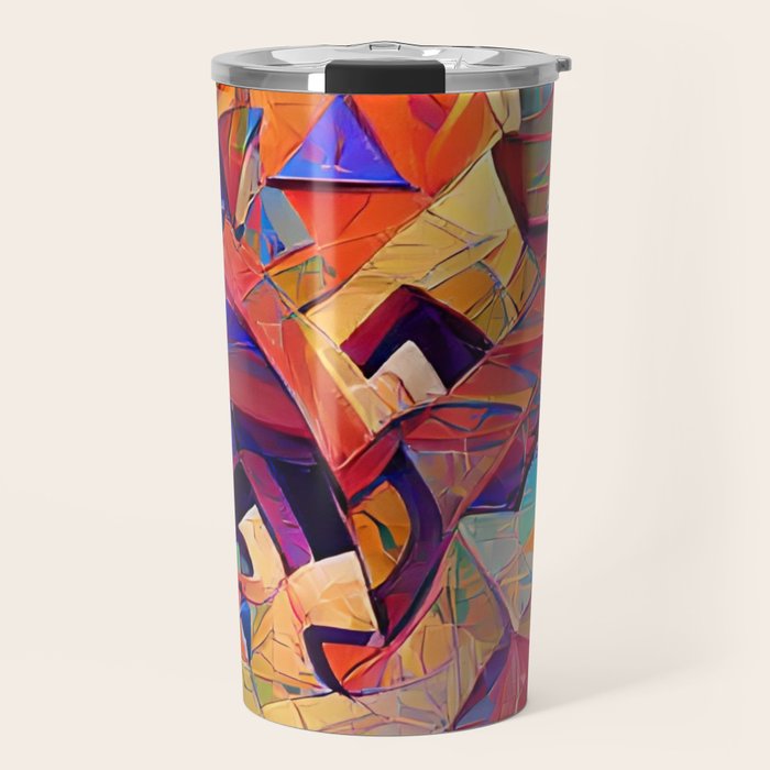 Colorful Distorted Squares Travel Mug Gallery Image 1