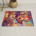 Colorful Distorted Squares Rug Gallery Image 1