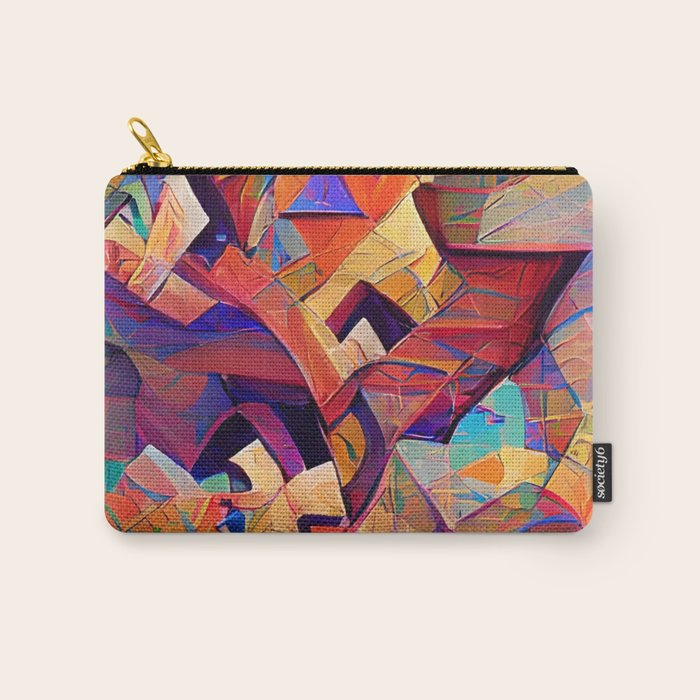 Colorful Distorted Squares Carry All Pouch Gallery Image 1