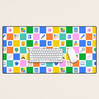 Colorful back to school checkered art pattern Desk Mat Gallery Image 1