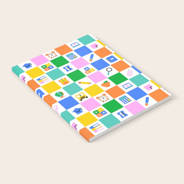 Colorful back to school checkered art pattern Notebook Gallery Image 2