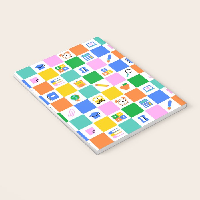 Colorful back to school checkered art pattern Notebook Gallery Image 3