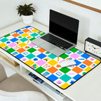 Colorful back to school checkered art pattern Desk Mat Gallery Image 2