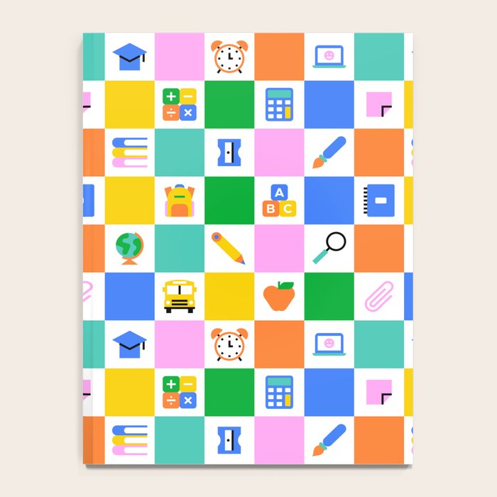 Colorful back to school checkered art pattern Notebook Gallery Image 4