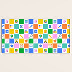 Colorful back to school checkered art pattern Desk Mat Gallery Image 3