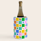 Colorful back to school checkered art pattern Wine Chiller Gallery Image 2