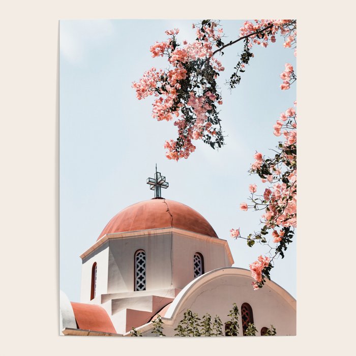 Summer In Greece Art Print | Pink Flowers Photo | Crete Island Holiday | Europe Travel Photography Poster Gallery Image 4