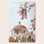 Summer In Greece Art Print | Pink Flowers Photo | Crete Island Holiday | Europe Travel Photography Cutting Board Gallery Image 1