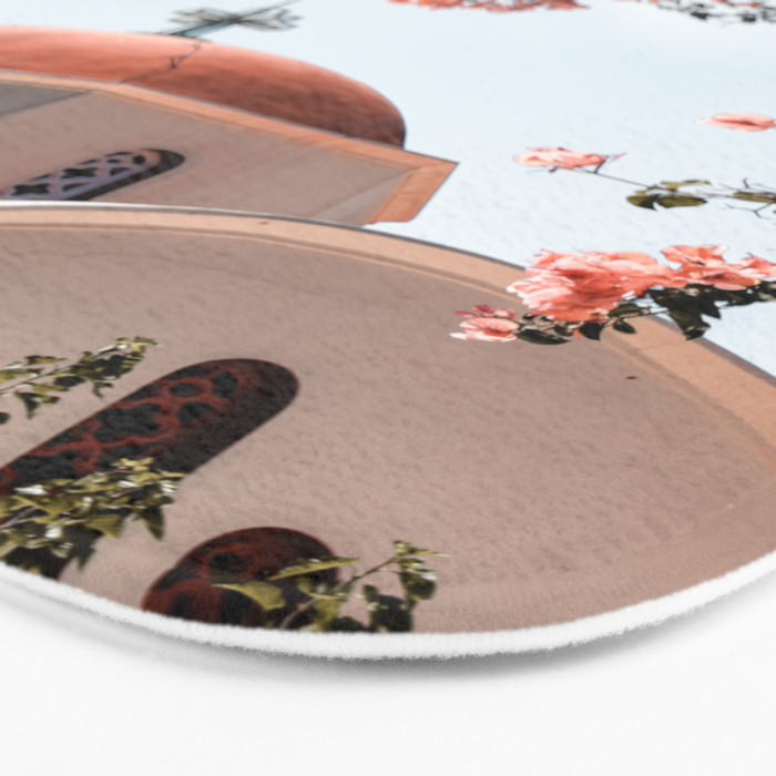 Summer In Greece Art Print | Pink Flowers Photo | Crete Island Holiday | Europe Travel Photography Bath Mat Gallery Image 3