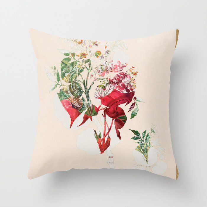 the first plant · aufbluehen Throw Pillow Gallery Image 1