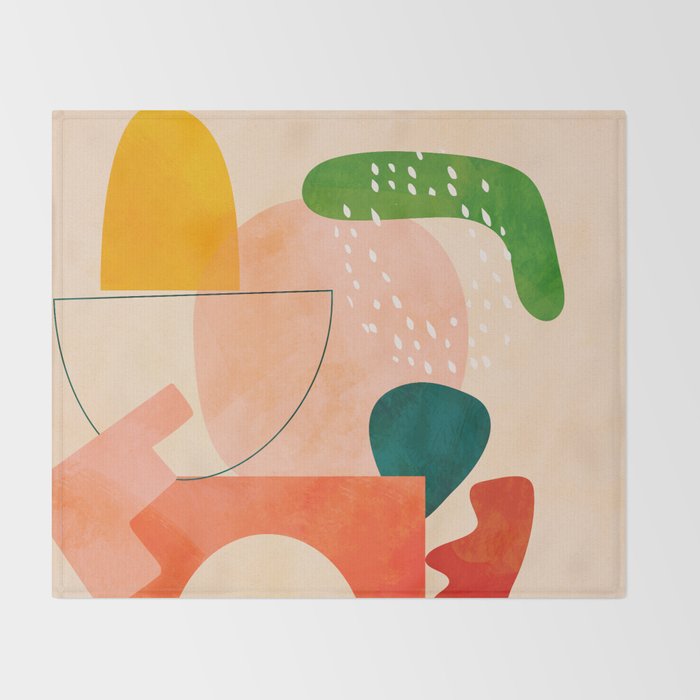 modern art abstract shapes play 2 Throw Blanket Gallery Image 2