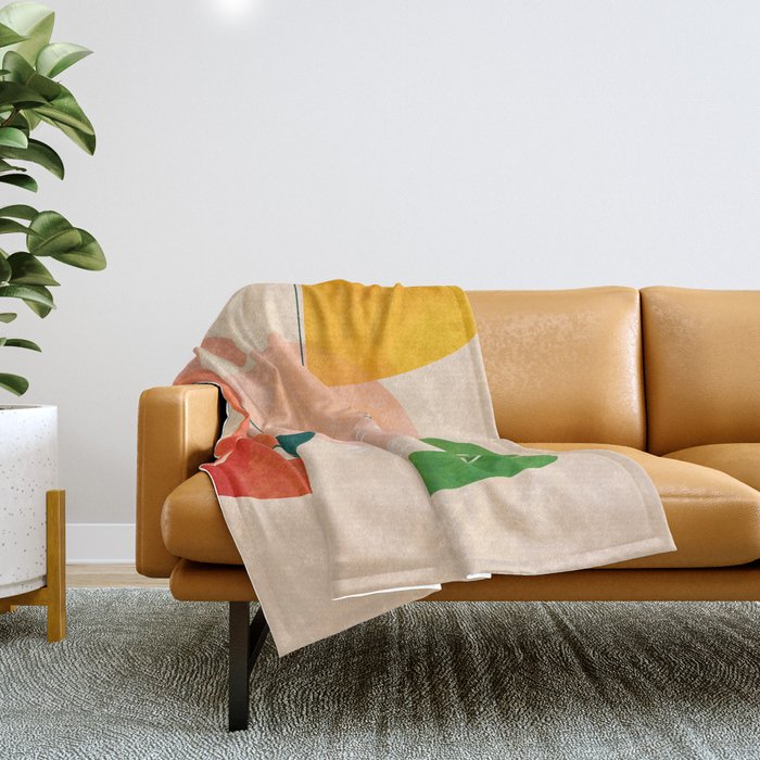 modern art abstract shapes play 2 Throw Blanket Gallery Image 1