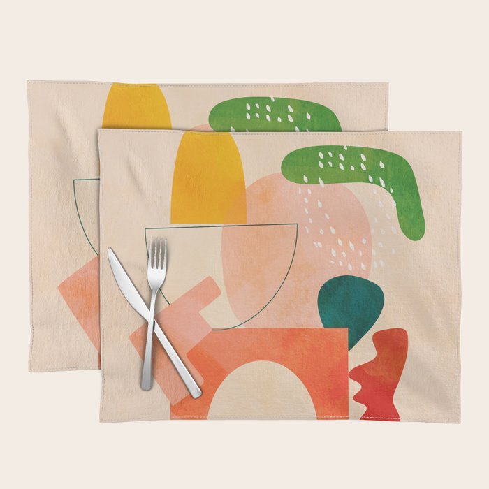 modern art abstract shapes play 2 Placemat Gallery Image 1
