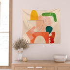 modern art abstract shapes play 2 Wall Tapestry Gallery Image 2
