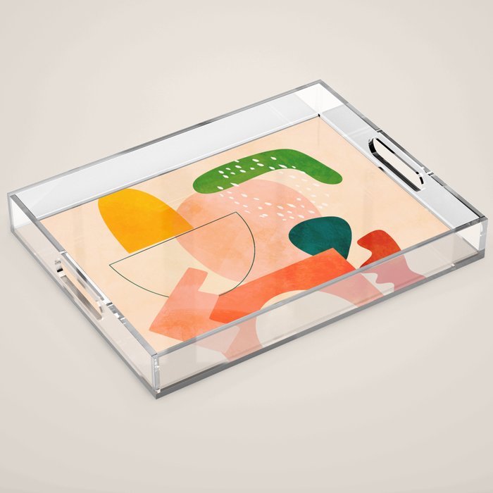 modern art abstract shapes play 2 Acrylic Tray Gallery Image 1