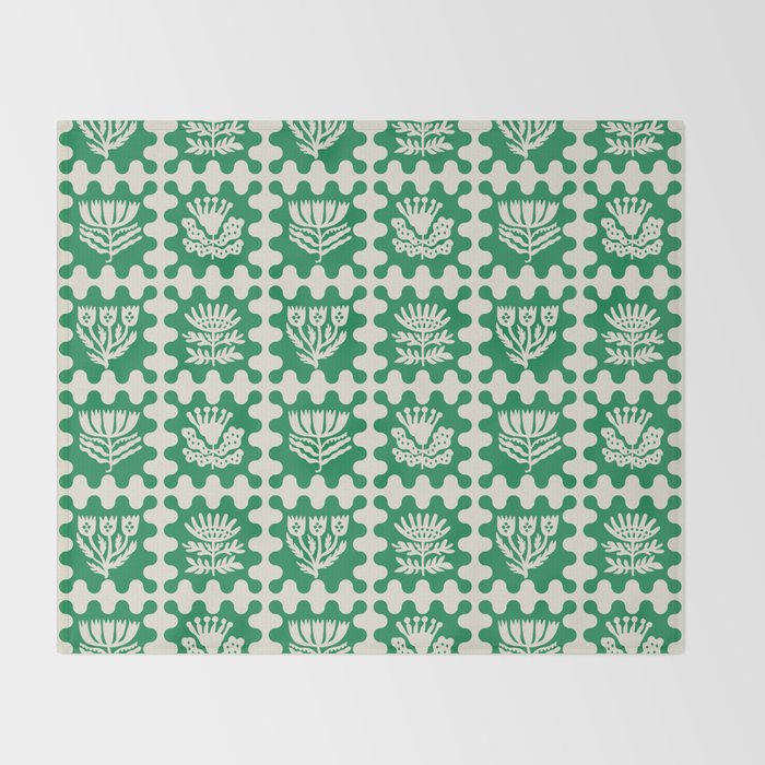 FOLKFLOWER FOREST Throw Blanket Gallery Image 2