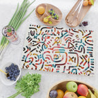 Graffiti Art Life in the Jungle with Symbols of Energy Cutting Board Gallery Image 2