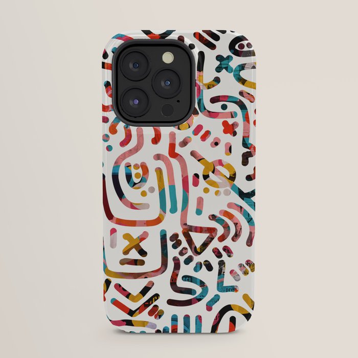 Graffiti Art Life in the Jungle with Symbols of Energy iPhone Case Gallery Image 23