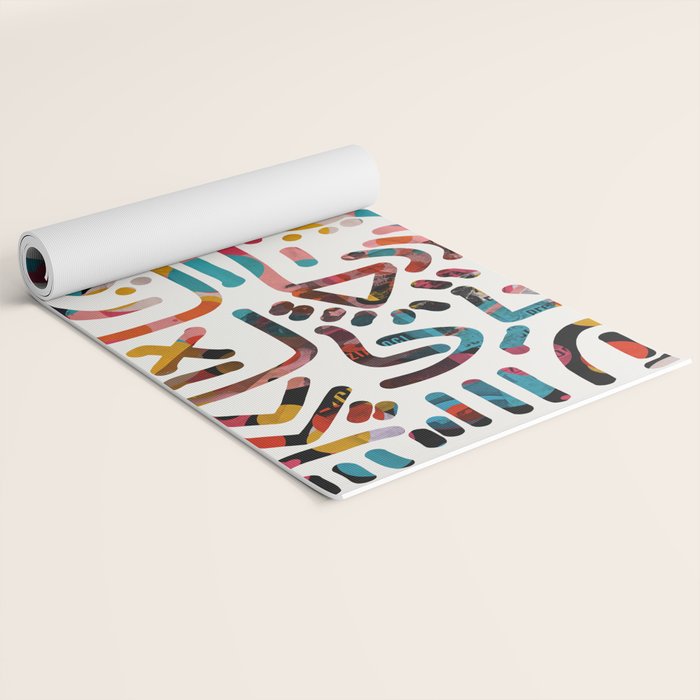 Graffiti Art Life in the Jungle with Symbols of Energy Yoga Mat Gallery Image 2