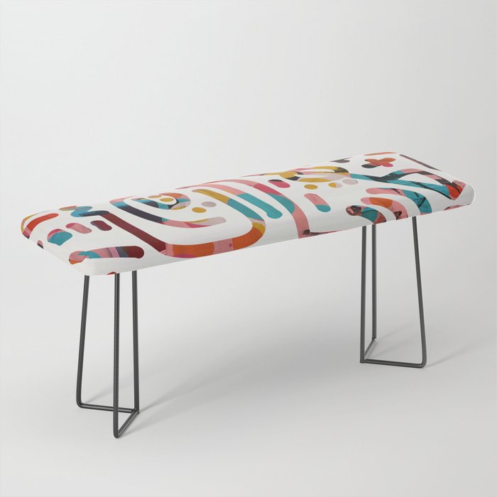 Graffiti Art Life in the Jungle with Symbols of Energy Bench Gallery Image 1