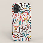 Graffiti Art Life in the Jungle with Symbols of Energy iPhone Case Gallery Image 1