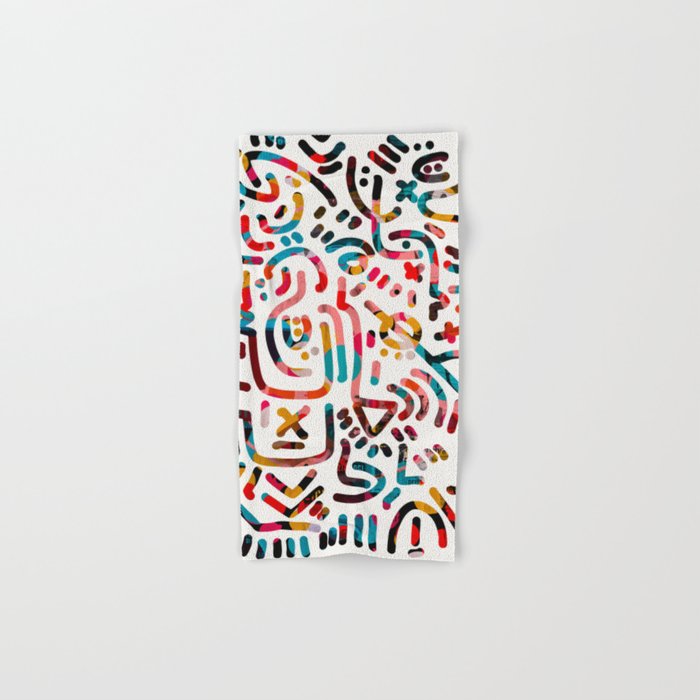 Graffiti Art Life in the Jungle with Symbols of Energy Bath Towel Gallery Image 1