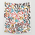 Graffiti Art Life in the Jungle with Symbols of Energy Wall Tapestry Gallery Image 4