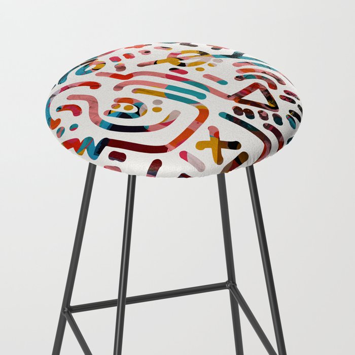 Graffiti Art Life in the Jungle with Symbols of Energy Stool Gallery Image 2