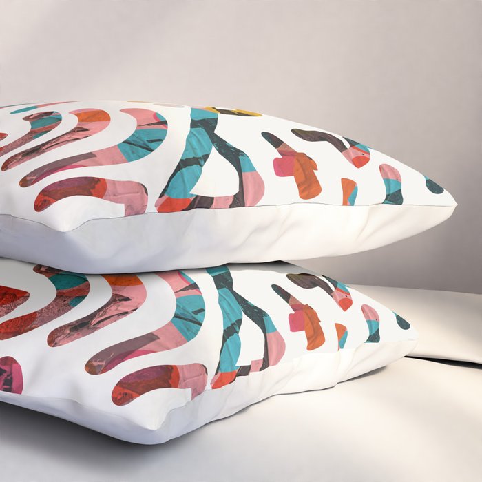 Graffiti Art Life in the Jungle with Symbols of Energy Pillow Sham Gallery Image 3