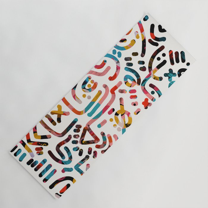 Graffiti Art Life in the Jungle with Symbols of Energy Yoga Mat Gallery Image 1