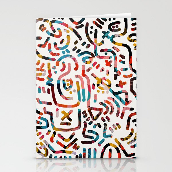 Graffiti Art Life in the Jungle with Symbols of Energy Stationery Card Gallery Image 1