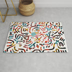 Graffiti Art Life in the Jungle with Symbols of Energy Rug Gallery Image 1