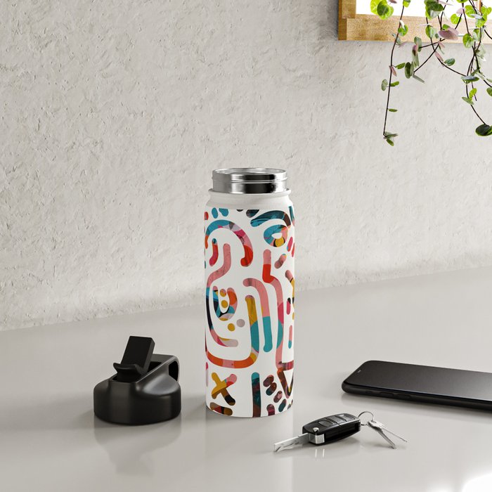 Graffiti Art Life in the Jungle with Symbols of Energy Water Bottle Gallery Image 4