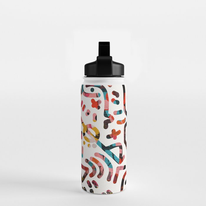 Graffiti Art Life in the Jungle with Symbols of Energy Water Bottle Gallery Image 2