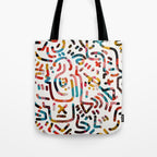 Graffiti Art Life in the Jungle with Symbols of Energy Tote Bag Gallery Image 1