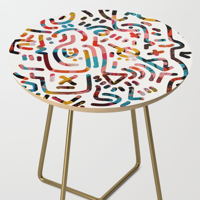 Graffiti Art Life in the Jungle with Symbols of Energy Side Table Gallery Image 2