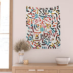 Graffiti Art Life in the Jungle with Symbols of Energy Wall Tapestry Gallery Image 2