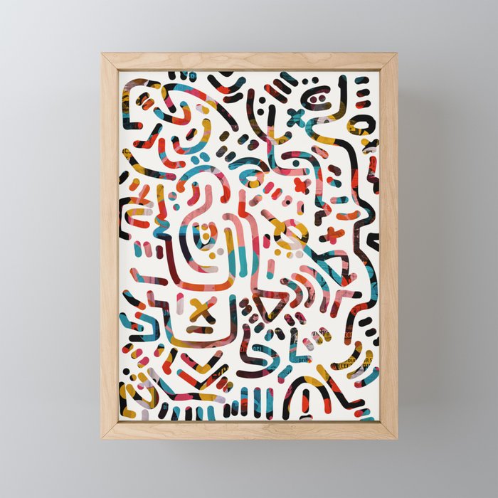 Graffiti Art Life in the Jungle with Symbols of Energy Mini Art Print Gallery Image 1