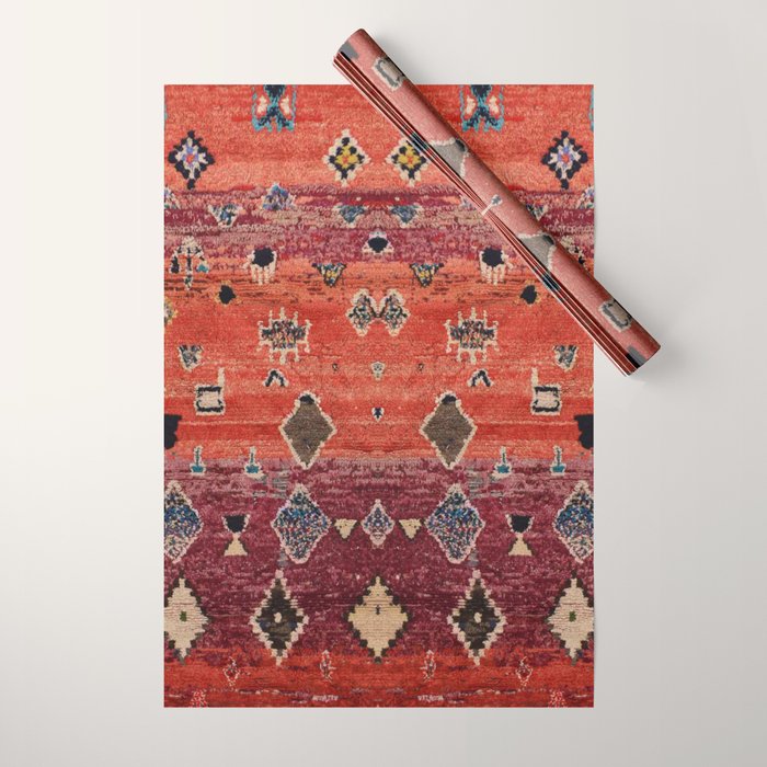 Traditional Oriental Moroccan Rug Design Wrapping Paper Gallery Image 1