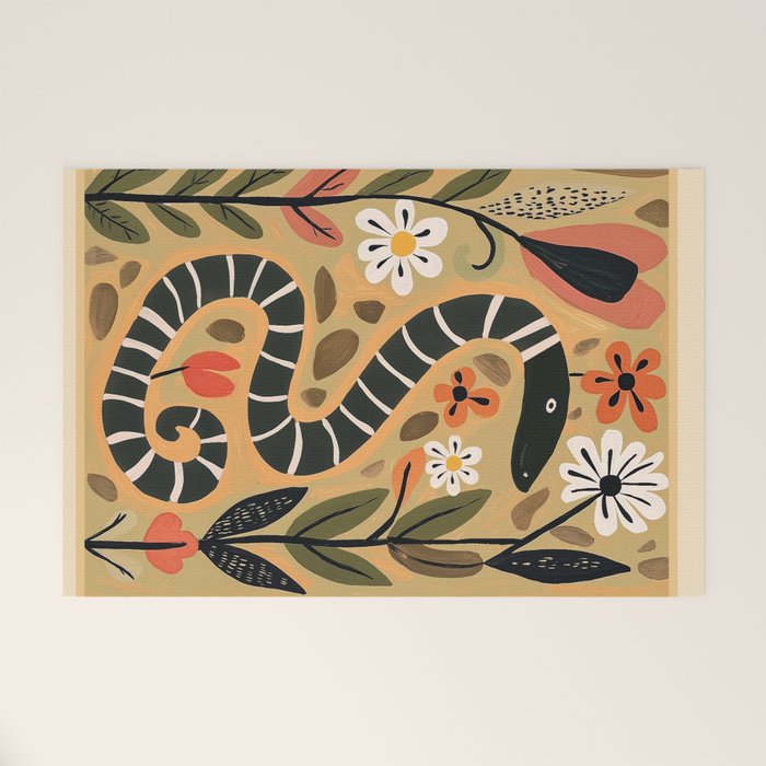 Striped Garden Snake I Welcome Mat Gallery Image 1