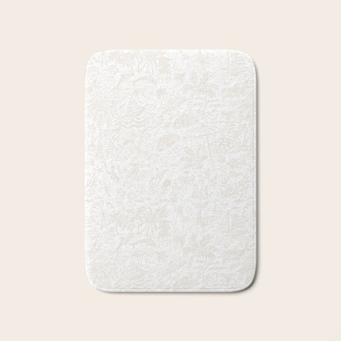 Coastal Daydreams Ivory Ocean Collage Pattern Bath Mat Gallery Image 1