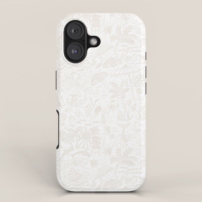 Coastal Daydreams Ivory Ocean Collage Pattern iPhone Case Gallery Image 1
