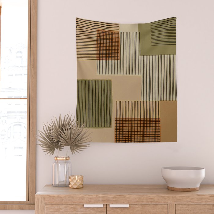 Geo Patchwork #1 Wall Tapestry Gallery Image 2