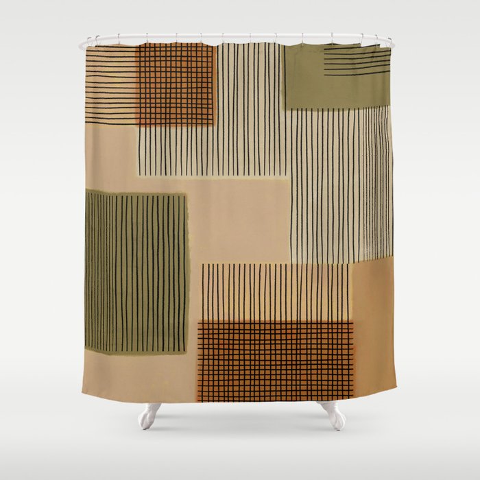 Geo Patchwork #1 Shower Curtain Gallery Image 1