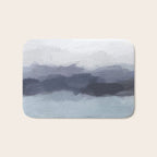 Shorebreak at Sunset - Plum Purple Navy Indigo Ocean Sky Blue Waves Abstract Nature Painting Art Bath Mat Gallery Image 1