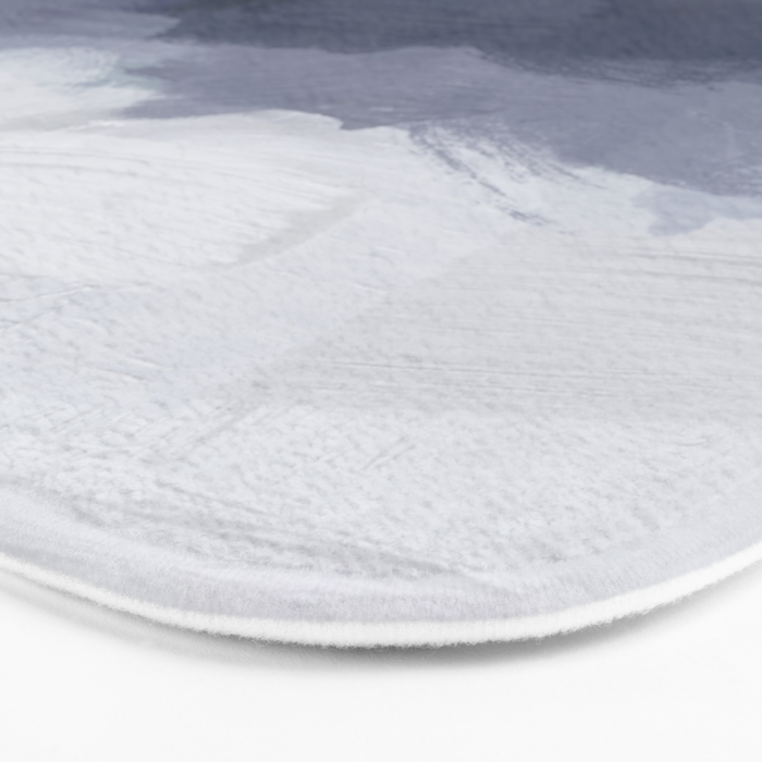 Shorebreak at Sunset - Plum Purple Navy Indigo Ocean Sky Blue Waves Abstract Nature Painting Art Bath Mat Gallery Image 3