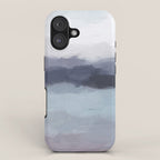 Shorebreak at Sunset - Plum Purple Navy Indigo Ocean Sky Blue Waves Abstract Nature Painting Art iPhone Case Gallery Image 1